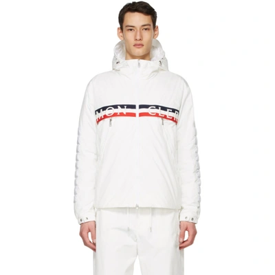 Shop Moncler White Down Olargues Jacket In 034 White