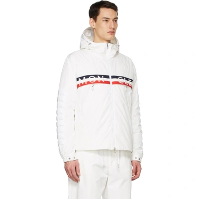 Shop Moncler White Down Olargues Jacket In 034 White