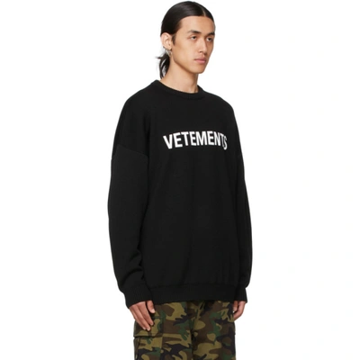 Shop Vetements Black Logo Sweater