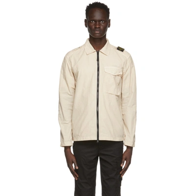 Stone Island Off-white Naslan Light Jacket In V0093 Ivory
