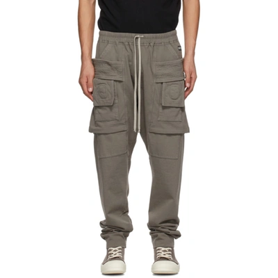 Rick Owens Drkshdw Creatch Cotton-jersey Cargo Trousers In Grey