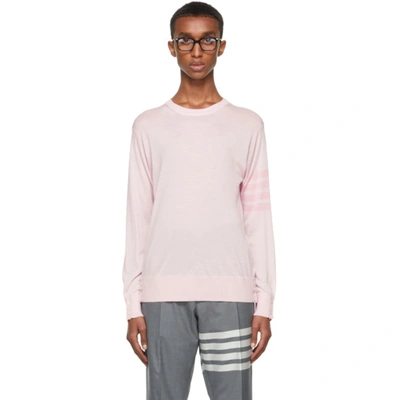 Shop Thom Browne Pink Merino 4-bar Sweater In 680 Lt Pink