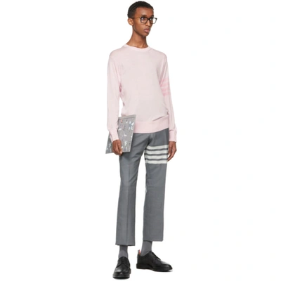 Shop Thom Browne Pink Merino 4-bar Sweater In 680 Lt Pink