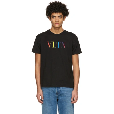 Shop Valentino Black 'vltn' T-shirt In 20t Nero/ V