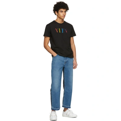 Shop Valentino Black 'vltn' T-shirt In 20t Nero/ V