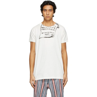 Shop Maison Margiela White Print T-shirt In 962 Black Print