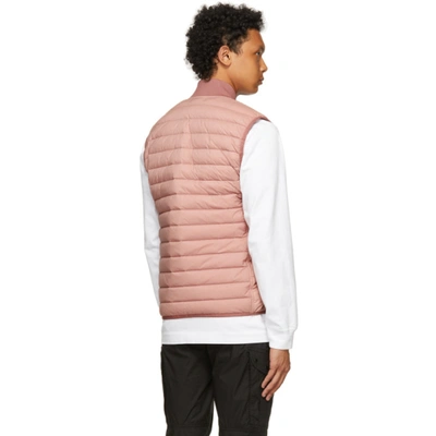 Shop Stone Island Pink Down Loom Woven Chambers Vest In V0086 Roseq