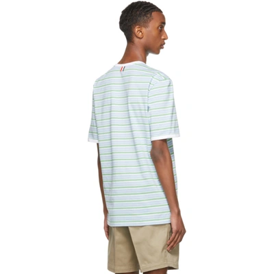 Shop Thom Browne Blue Bar Stripe Ringer T-shirt In 996 Seasona