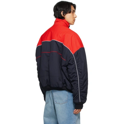 Shop Balenciaga Navy & Red Ski Bomber Jacket In 4030 Dark N