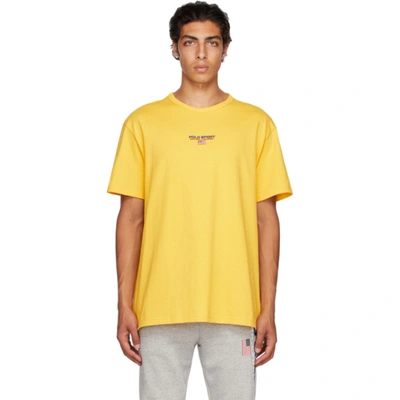 Shop Polo Ralph Lauren Yellow Heavyweight Logo T-shirt In Chrome Yellow