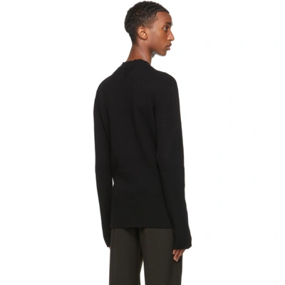 Shop Bottega Veneta Black Cashmere Rib Knit Sweater In 1000 Black