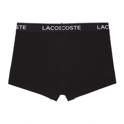Shop Lacoste Three-pack Black Logo Casual Boxer Briefs In 031 Black