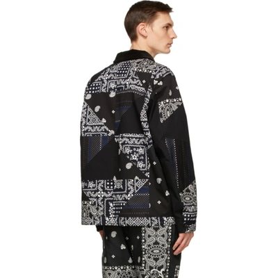 Shop Sacai Black & Navy Hank Willis Thomas Edition Archive Print Jacket In Blk/nvy 023