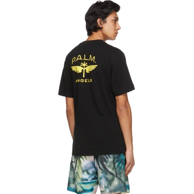Shop Palm Angels Black Military Wings T-shirt