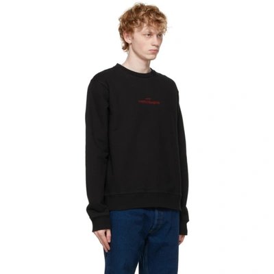 Shop Maison Margiela Black Logo Sweatshirt In 900 Black