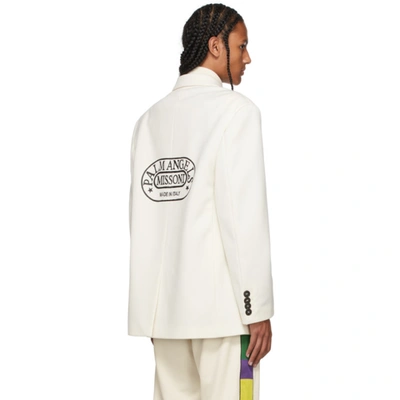 Shop Palm Angels Off-white Missoni Edition Double-breasted Blazer In Off White