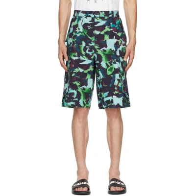 Shop Kenzo Multicolor Archive Flower Shorts In 57 - Grass Green
