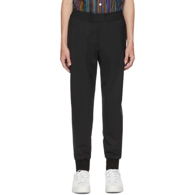 Shop Ps By Paul Smith Black Wool Drawstring Trousers In 79 Black