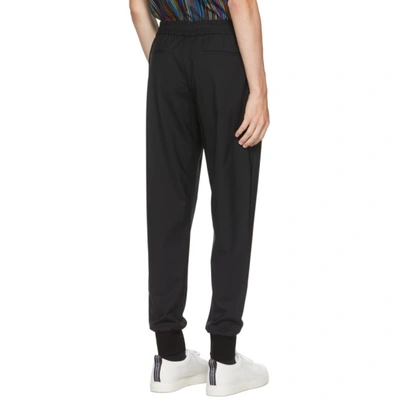 Shop Ps By Paul Smith Black Wool Drawstring Trousers In 79 Black