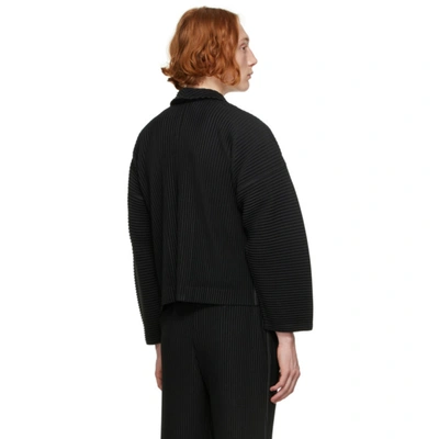 Shop Issey Miyake Black Monthly Color July Blouson Jacket In 15-black