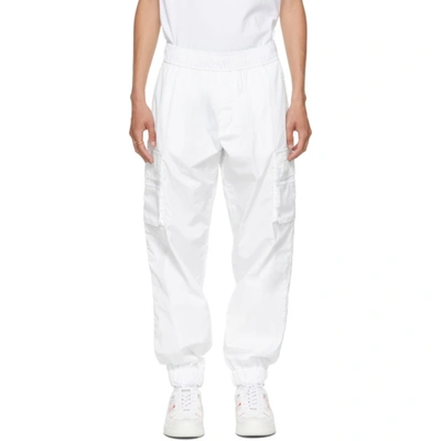 Shop Valentino White 'vltn' Tag Cargo Pants In 0bo Bianco