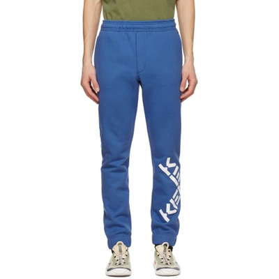 Shop Kenzo Blue Sport Logo Lounge Pants In 70 - Cobalt