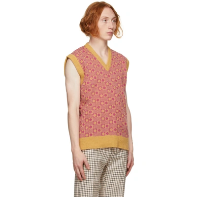 Marni V-neck Geometric-jacquard Wool Sleeveless Sweater In Jqy16 Vanil