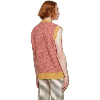 Marni V-neck Geometric-jacquard Wool Sleeveless Sweater In Jqy16 Vanil