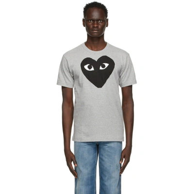 Comme Des Garçons Play Melange Grey Cotton T-shirt  Grey Comme Des Garcons Play Uomo M In 1 Grey