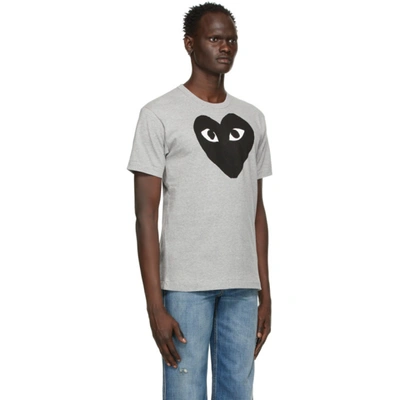 Shop Comme Des Garçons Play Grey & Black Big Heart T-shirt In 1 Grey