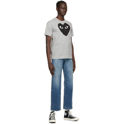 Shop Comme Des Garçons Play Grey & Black Big Heart T-shirt In 1 Grey