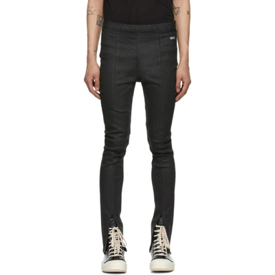 Shop Rick Owens Drkshdw Black Wax Slit Front Legging Jeans In 99 Black