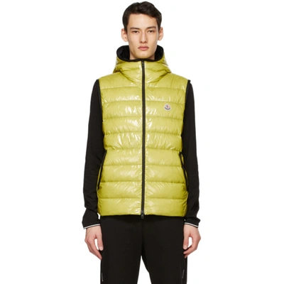 Shop Moncler Yellow Down Lappe Vest In 14b Yellow