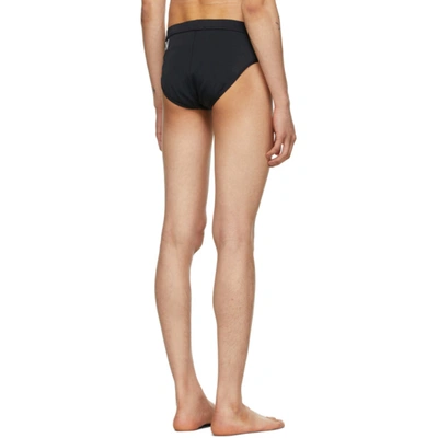 Shop Balmain Black Logo Swim Briefs In 001 Black/