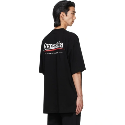 Shop Vetements Black 'gvasalia' T-shirt