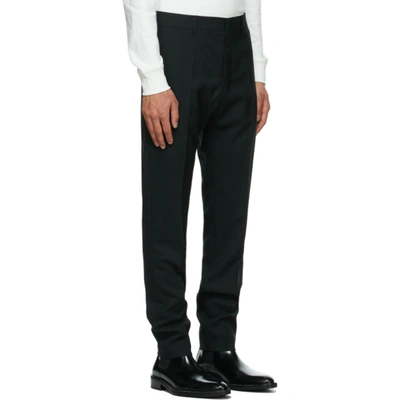 Shop Ami Alexandre Mattiussi Black Wool Cigarette Trousers In Noir/001