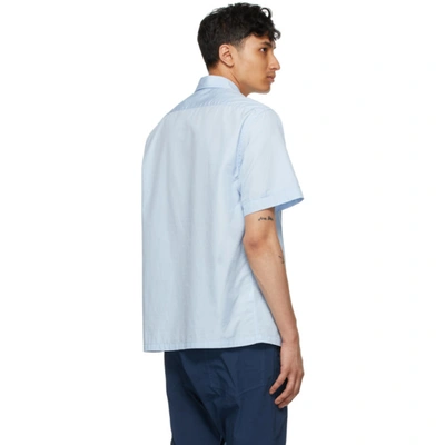 Shop Barena Venezia Blue Bufaor Bagio Short Sleeve Shirt In 110 Cielo