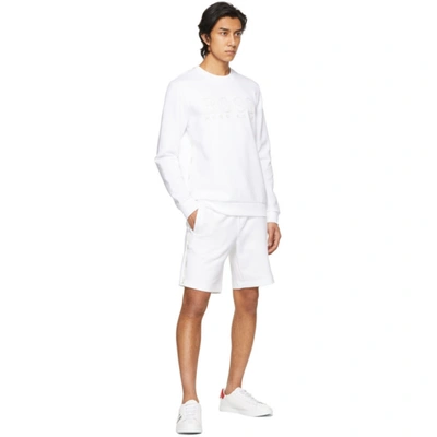 Shop Hugo Boss White Gold Capsule Saibo Sweatshirt In 100 White
