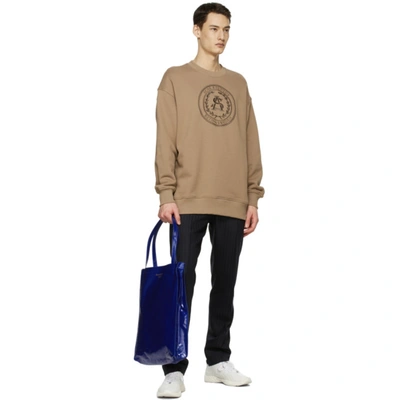 Shop Acne Studios Brown Oversized Embroidered Sweatshirt In Light Brown