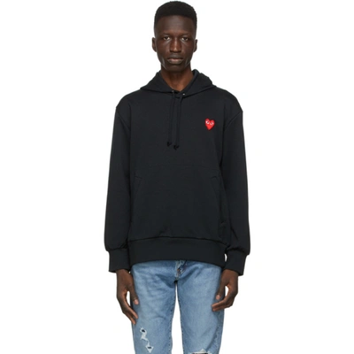 Shop Comme Des Garçons Play Black Heart Patch Hoodie In 1 Black