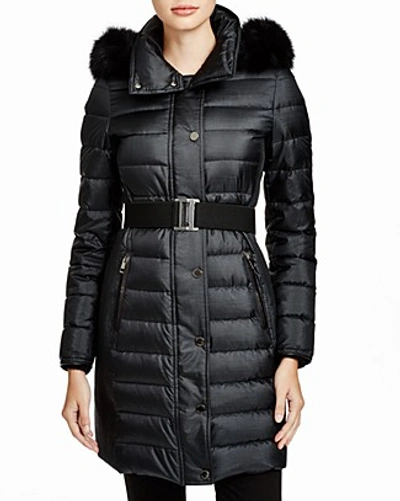 Burberry Abbeydale Down Puffer Coat With Fur Hood In Black ModeSens