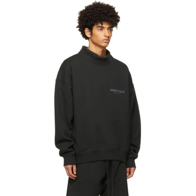 Shop Essentials Black Pullover Mock Neck Sweatshirt