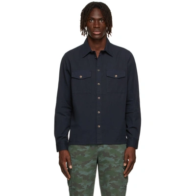 Shop Ps By Paul Smith Navy Patch Pocket Shirt In 49 Dark Navy