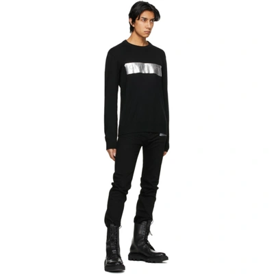 Shop Givenchy Black & Silver Latex Band Sweater In 008-black/s