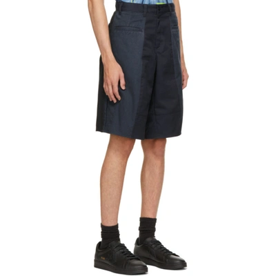 Shop Liam Hodges Navy Twill Unified Shorts In Navy/black