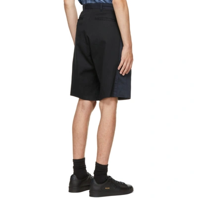 Shop Liam Hodges Navy Twill Unified Shorts In Navy/black