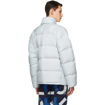 Shop Kenzo Grey Down Sport 'little X' Puffer Jacket In 93 Pale Grey
