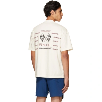 Shop Rhude Off-white Raceway T-shirt In White0377