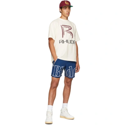 Shop Rhude Off-white Raceway T-shirt In White0377