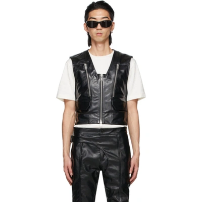 Shop Adyar Ssense Exclusive Black Leather Hug Vest